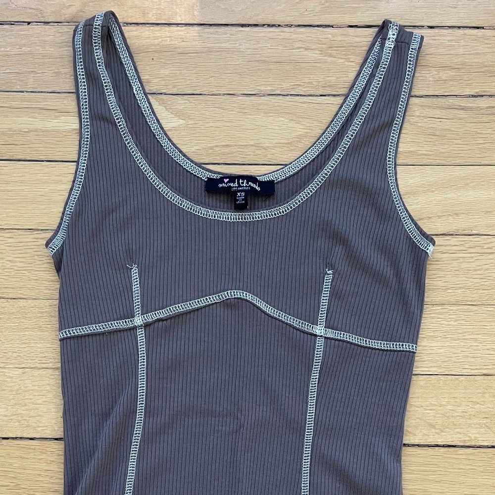 MIXED THREADS ribbed tank bodysuit (XS)